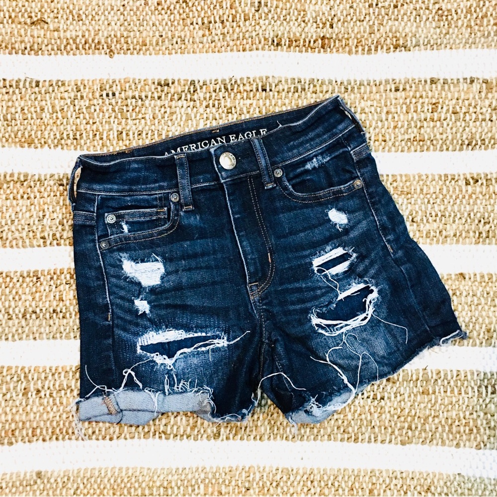 American Eagle denim shorts next level stretch high rise denim shortie 0